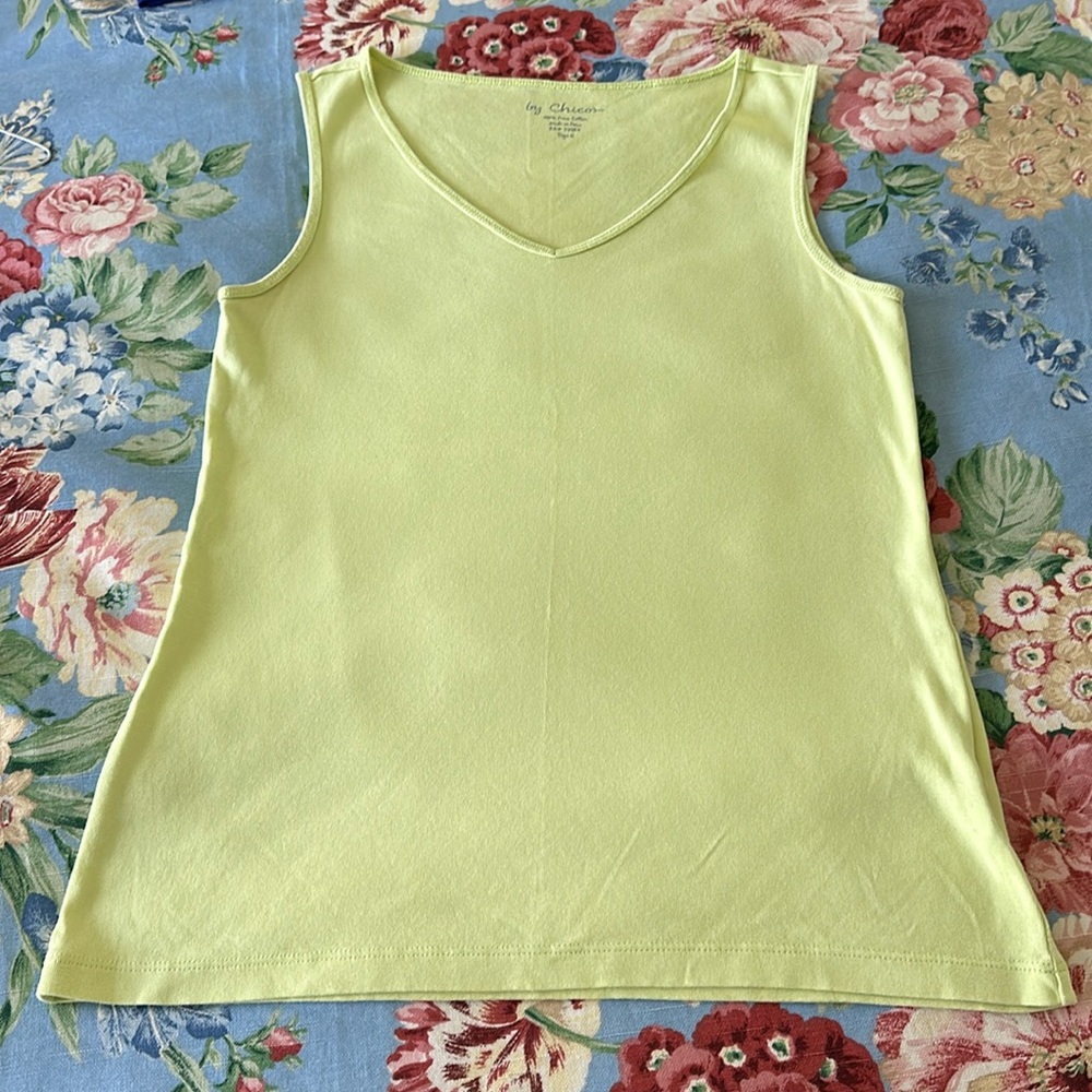 Bright lime yellow, tank top, size 0